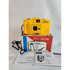 Vintage‎ Lexus 35mm Camera with Hot Shoe Original Box Yellow Focus Free